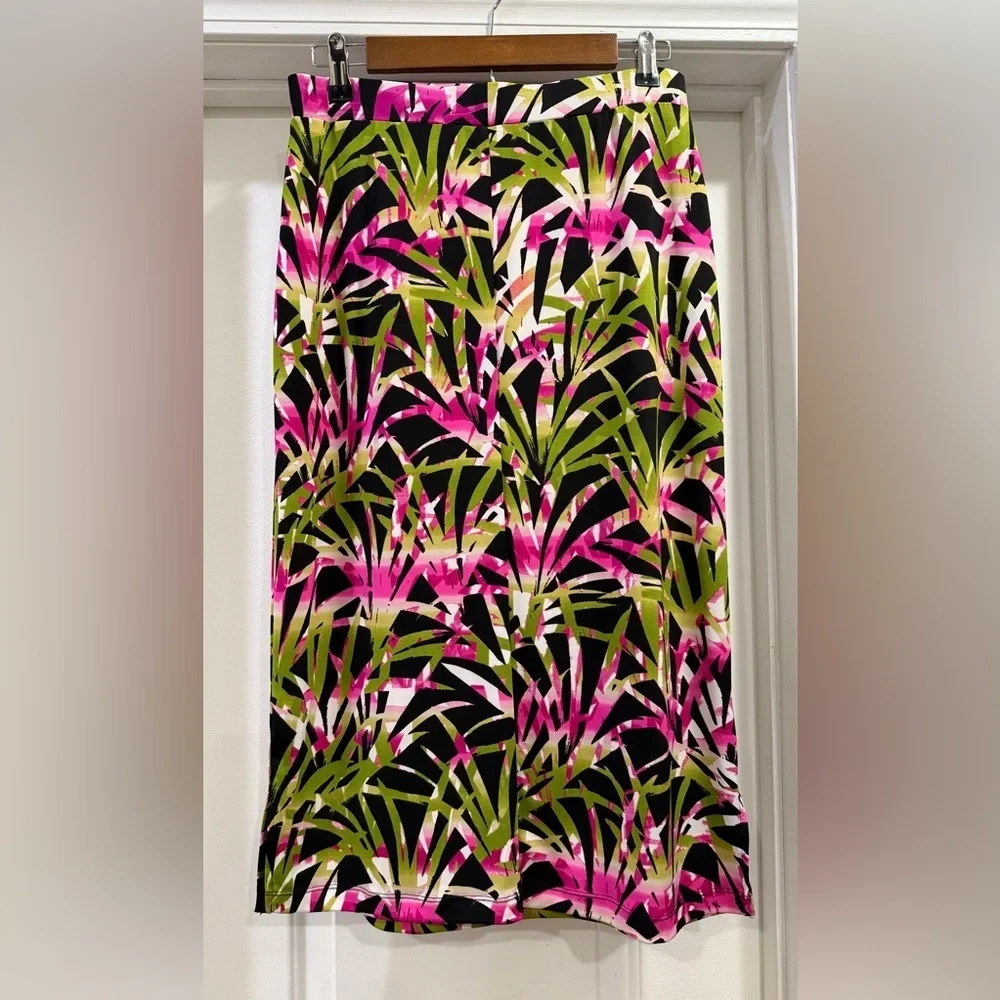 Kasper Tropical Leaf Print Pencil Skirt Size 2